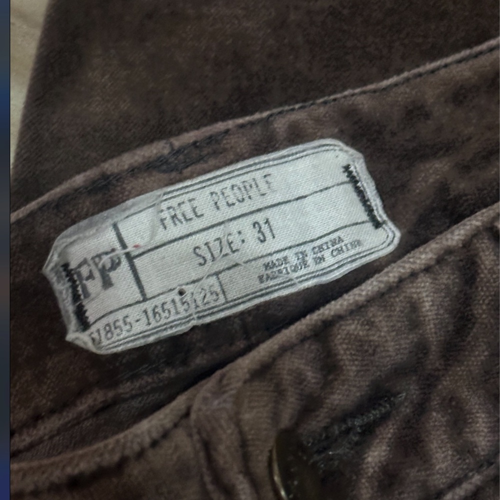 Free people size 31 Women's brown corduroy pants straight-leg style - Picture 2 of 5